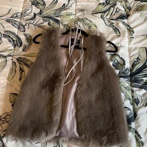 Grey faux Fur Vest